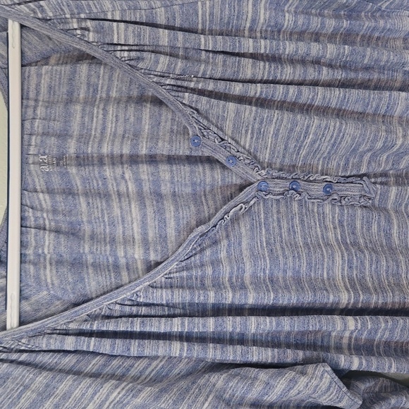 Ana Blue Striped Short Sleeve Top Size 2X - Picture 4 of 7